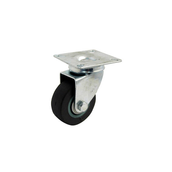 CASTOR WHEEL RUBBER SWIVEL 100MM FLANGE