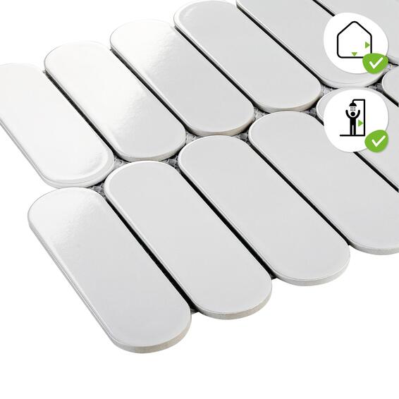 Artens Mosaic Gellule 30X30 White Glossy