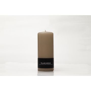 Pillar candle subtle beige 7.5x18cm