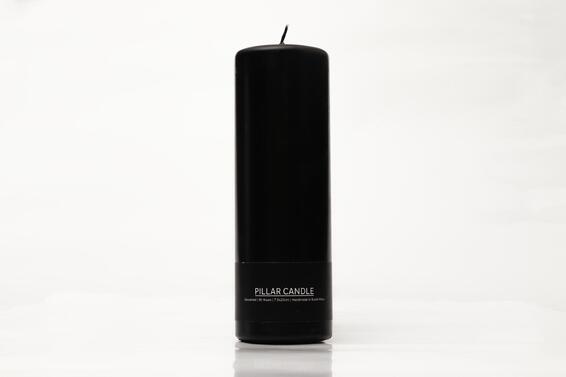 Pillar candle black 7.5x23cm