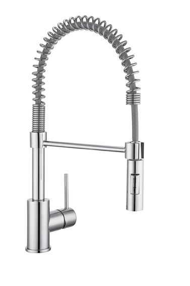 Delinia Tomas Spring Neck Kitchen Sink Mixer Tap Chrome H46Cm Spout Reach 27Cm