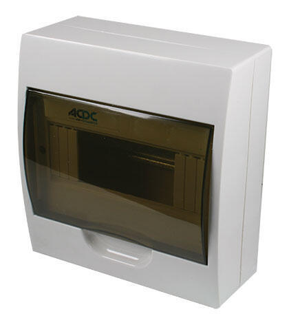  8-Way Surface  Din Db With Door And Tray White