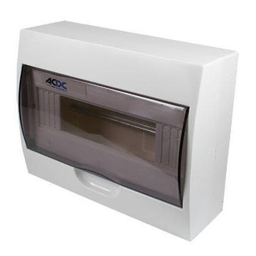  12-Way Surface  Din Db With Door And Tray White