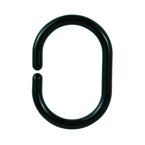 Sensea Plastic Shower Rings Black 12 pieces