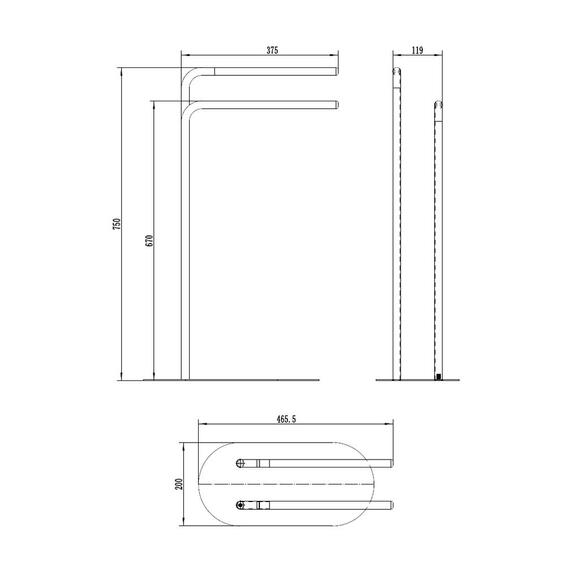 Sensea scandi double towel holder white
