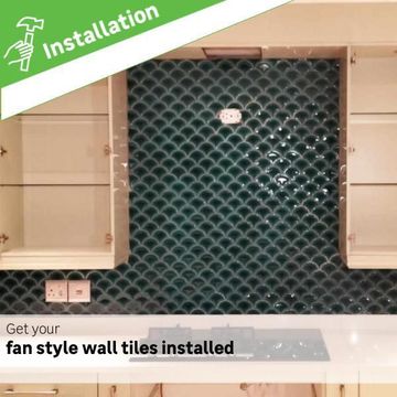 Fan style tiles installation