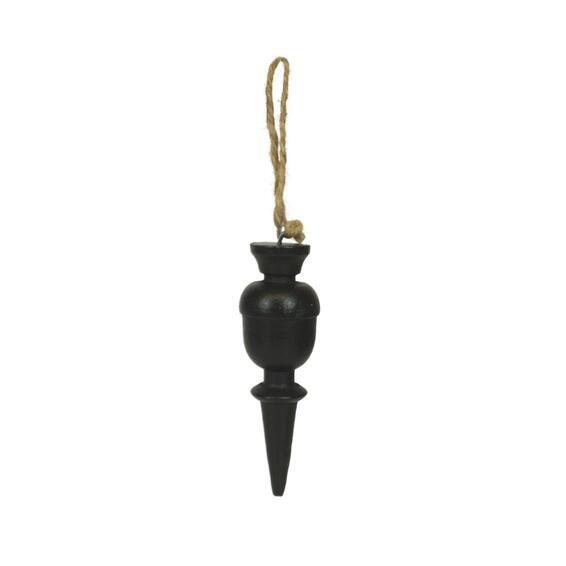 Beatrice Mango Wood Christmas Decor Black 10.5x4cm