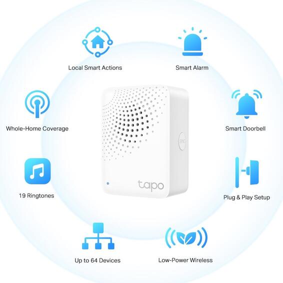 Tp link tapo h100 smart wifi 868mhz hub with chime