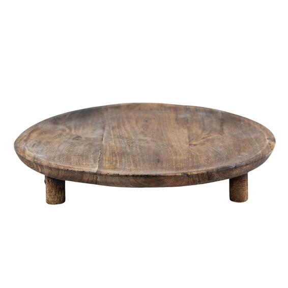 Mango wood round tray 37cm