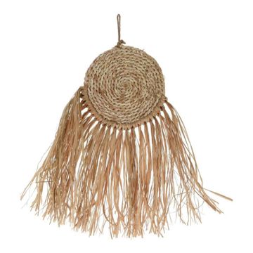 Raffia tassle hang corn leaf dec 50x45cm