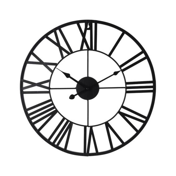 Roman numeral metal wall clock black 47cm