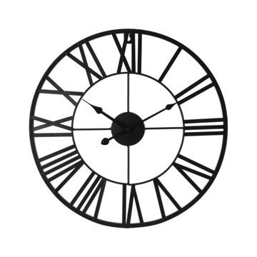 Roman numeral metal wall clock black 47cm