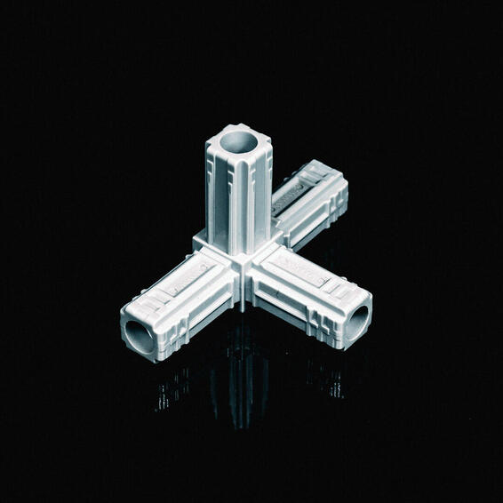 CONNECTOR 4 WAY 25MM GREY 2 PACK