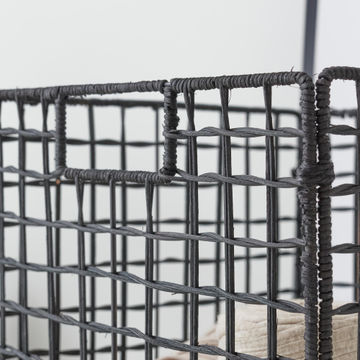 POLYBOX L SPACEO RATTAN BLACK 31X31X31