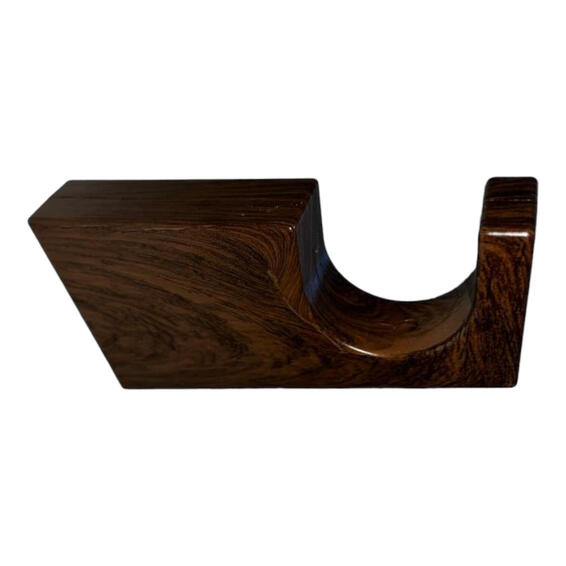 Wooden pole single curtain pole bracket walnut 33mm