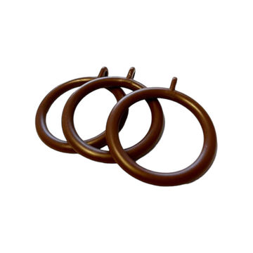 Wooden Pole Plastic Rings Walnut 33mm
