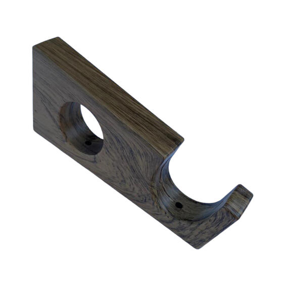 Double curtain pole bracket natural oak 33mm
