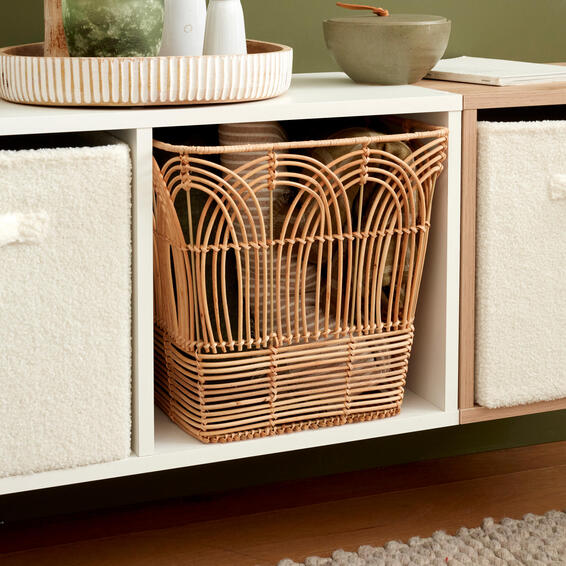 POLYESTER BOX L SPACEO RATTAN 31X31X31