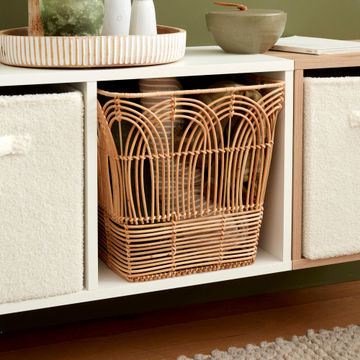 POLYESTER BOX L SPACEO RATTAN 31X31X31