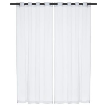 Voile curtain eyelet 2pk white 140x250cm