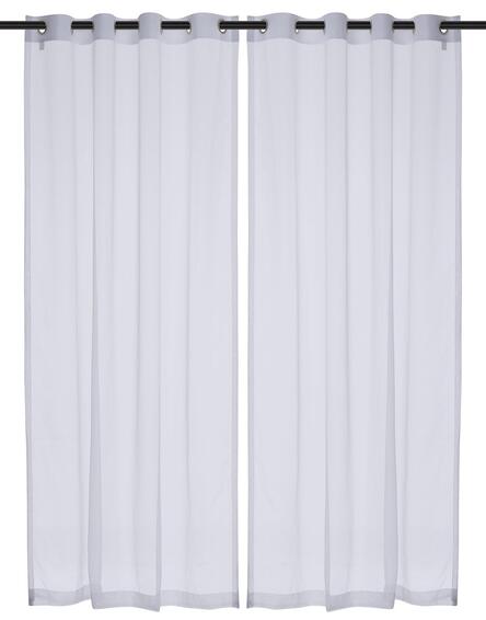 Curtain voile eyelet grey 2pk 140x250