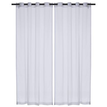 Curtain voile eyelet grey 2pk 140x250