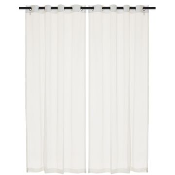 Eyelet voile curtain 2pk cream 140x250cm