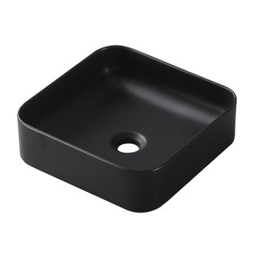 Studio Ceramic Square Basin Matt Black W36cmxD36cmxH12cm