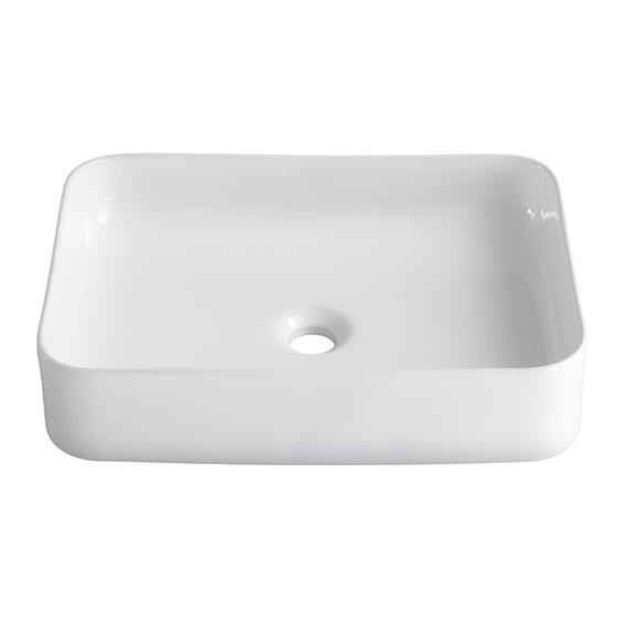 Sensea Studio Rectangular Ceramic Freestanding Basin Shiny White W50cmxD36cmxH12cm