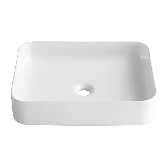 Sensea Studio Rectangular Ceramic Freestanding Basin Matt White W50cmxD36cmxH12cm