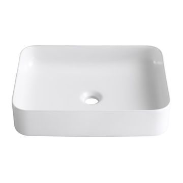 Sensea Studio Rectangular Ceramic Freestanding Basin Matt White W50cmxD36cmxH12cm