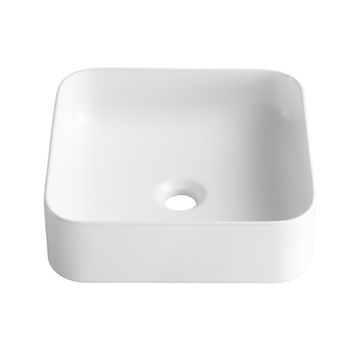 Sensea Studio Square Ceramic Freestanding Basin Matt White W36cmxD36cmxH12cm