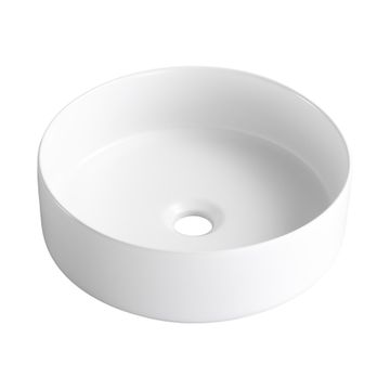 Sensea Studio Round Ceramic Freestanding Basin Matt White W37cmxD37cmxH12cm