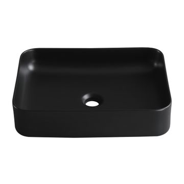 Sensea Studio Ceramic Rectangular Basin Matt Black W50cmxD36cmxH12cm