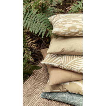 NATERIAL LEAF CUSHION 45X30 YELLOW