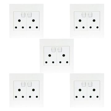 Lexman Double Socket White 100mmx100mm 5 Pack