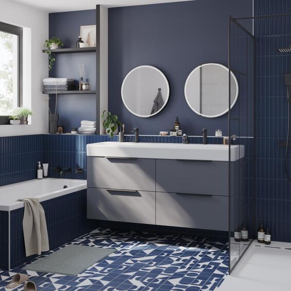 Artens Mosaic Bump 20X31.5 Dark Blue Mat
