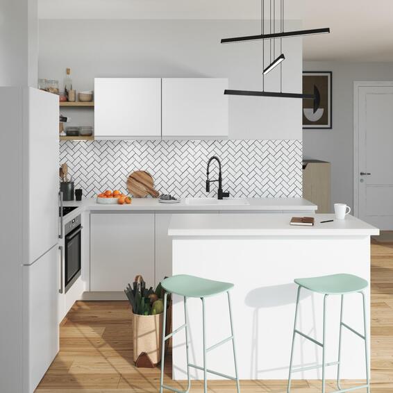 Artens Mosaic White Metro Chevron Mat