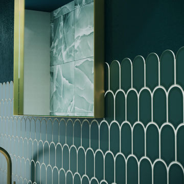 Artens Mosaic Seashell 30X30 Dark Green 19-4818 Tpx