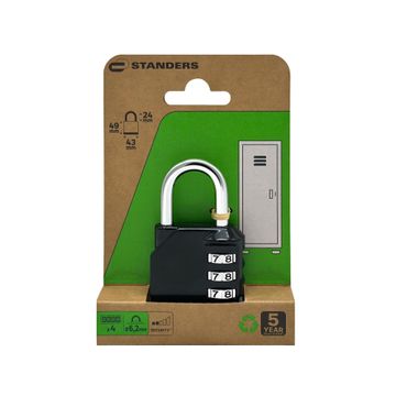 STANDERS COMBINATION PADLOCK 40MM