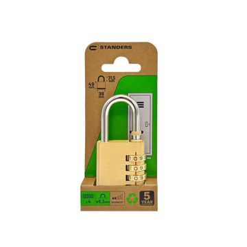 STANDERS BRASS COMBINATION PADLOCK 40MM