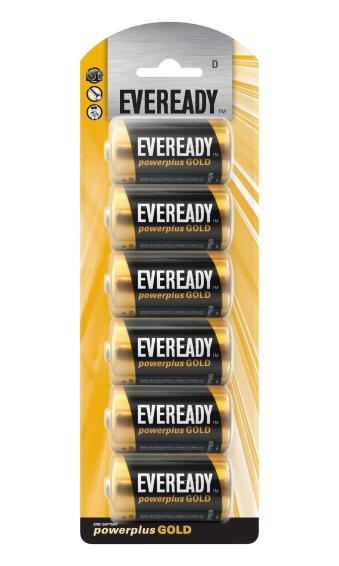 Eveready LR20 D Battery Zinc Carbon Power (6-Pack)