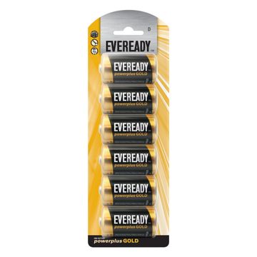 Eveready LR20 D Battery Zinc Carbon Power (6-Pack)