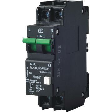 Earth leakage CBI ELECTRIC no overload protection 63A