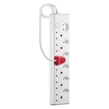 Switched 12way high surge multiplug 0 5m white