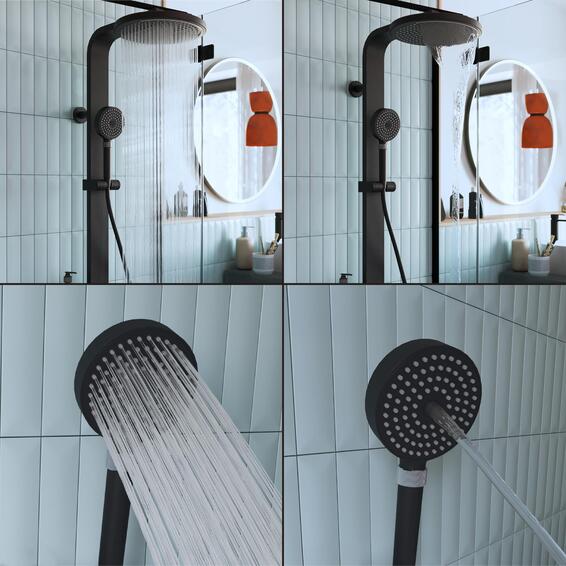 Sensea Neo Full System Shower Column With Mixer Black 