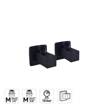 ANGL VALV 10B A M1/2 M3/8 BLK SQ 2PC