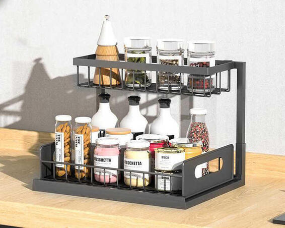 Neat Nook Kitchen Cupboard Storage Rack Black W26.9cmxD36.5cm 