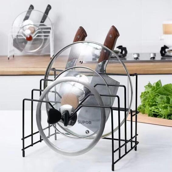 Pot and Pan Lid Holder 3 Tier Black W26cm x D16cm x H21.8