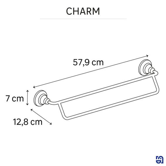 Sensea Charm double towel rail matt black 50cm